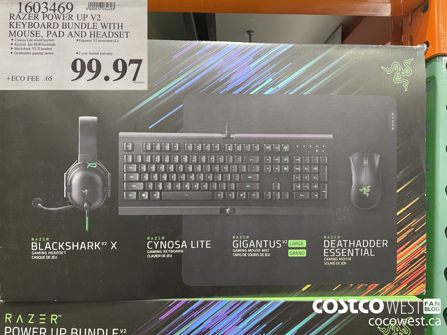 1603469 RAZER POWER UP V2 KEYBOARD BUNDLE WITH MOUSE, PAD AND HEADSET  $99.97