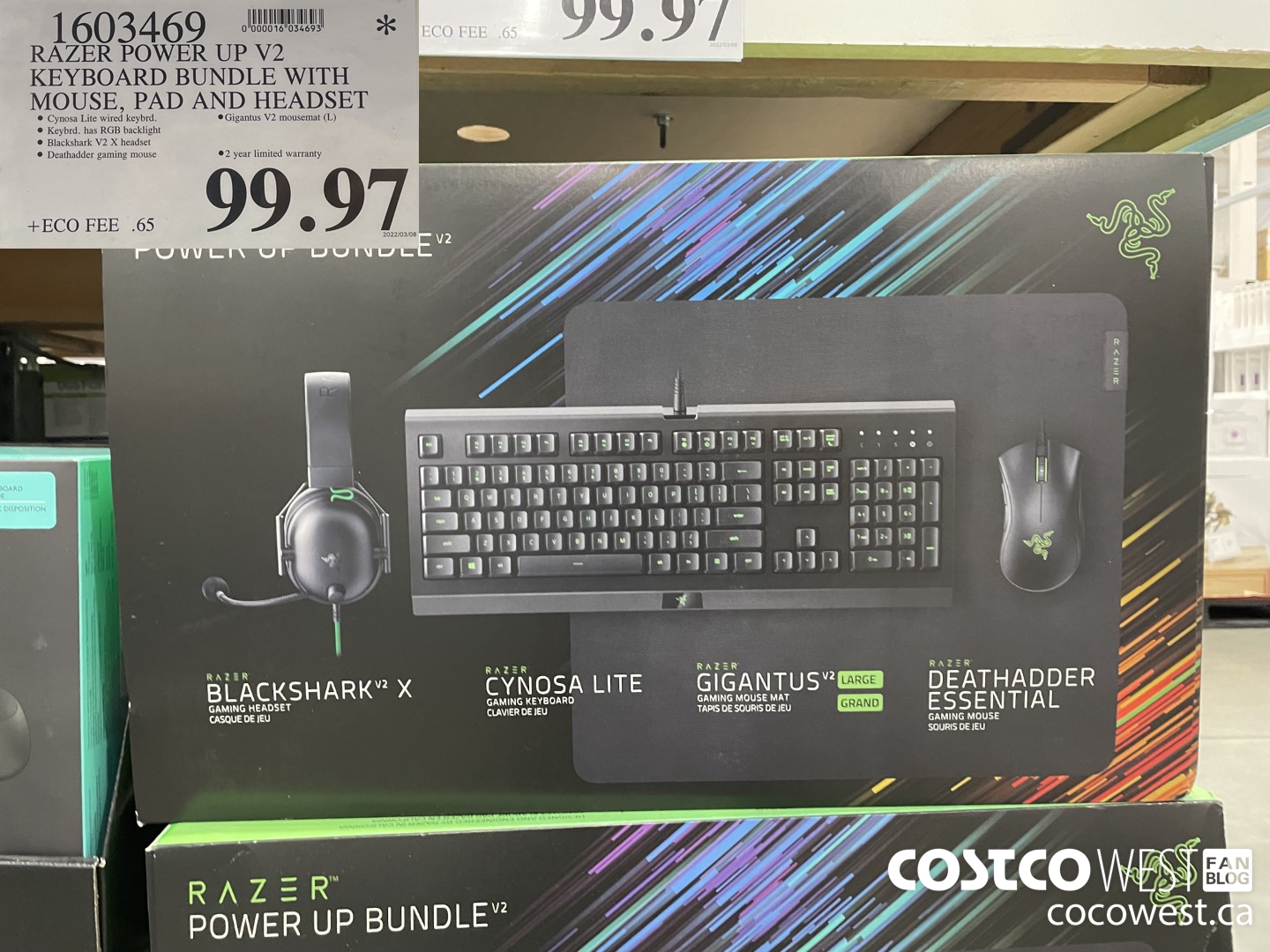 1603469 RAZER POWER UP V2 KEYBOARD BUNDLE WITH MOUSE, PAD AND HEADSET  $99.97