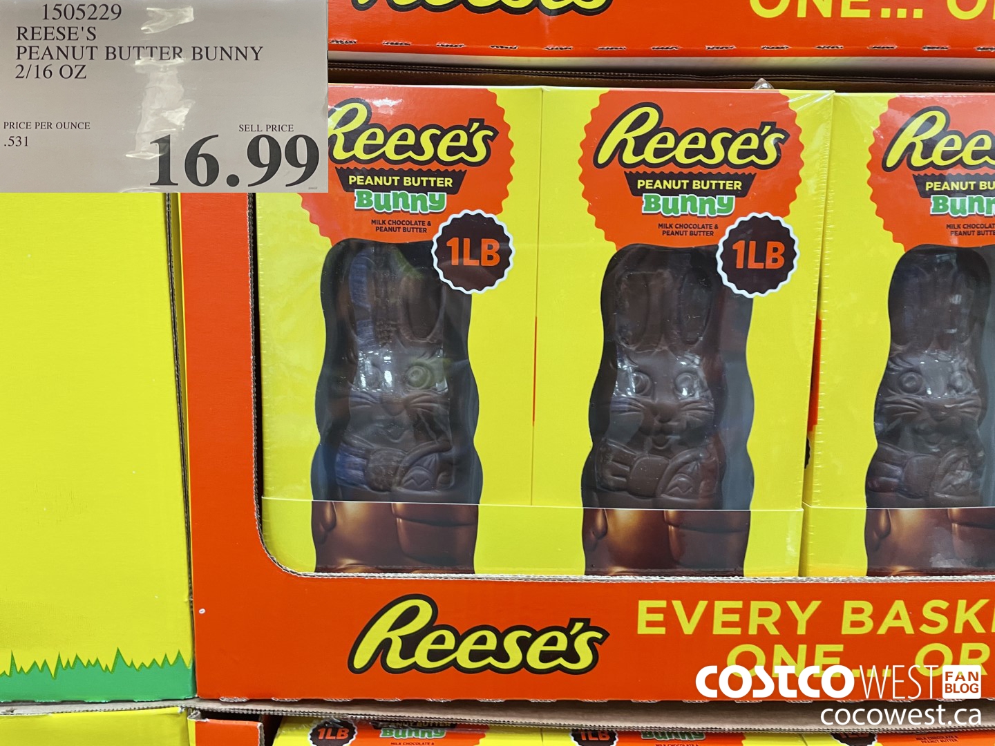 1505229 REESE'S PEANUT BUTTER BUNNY 2/16 OZ  $16.99