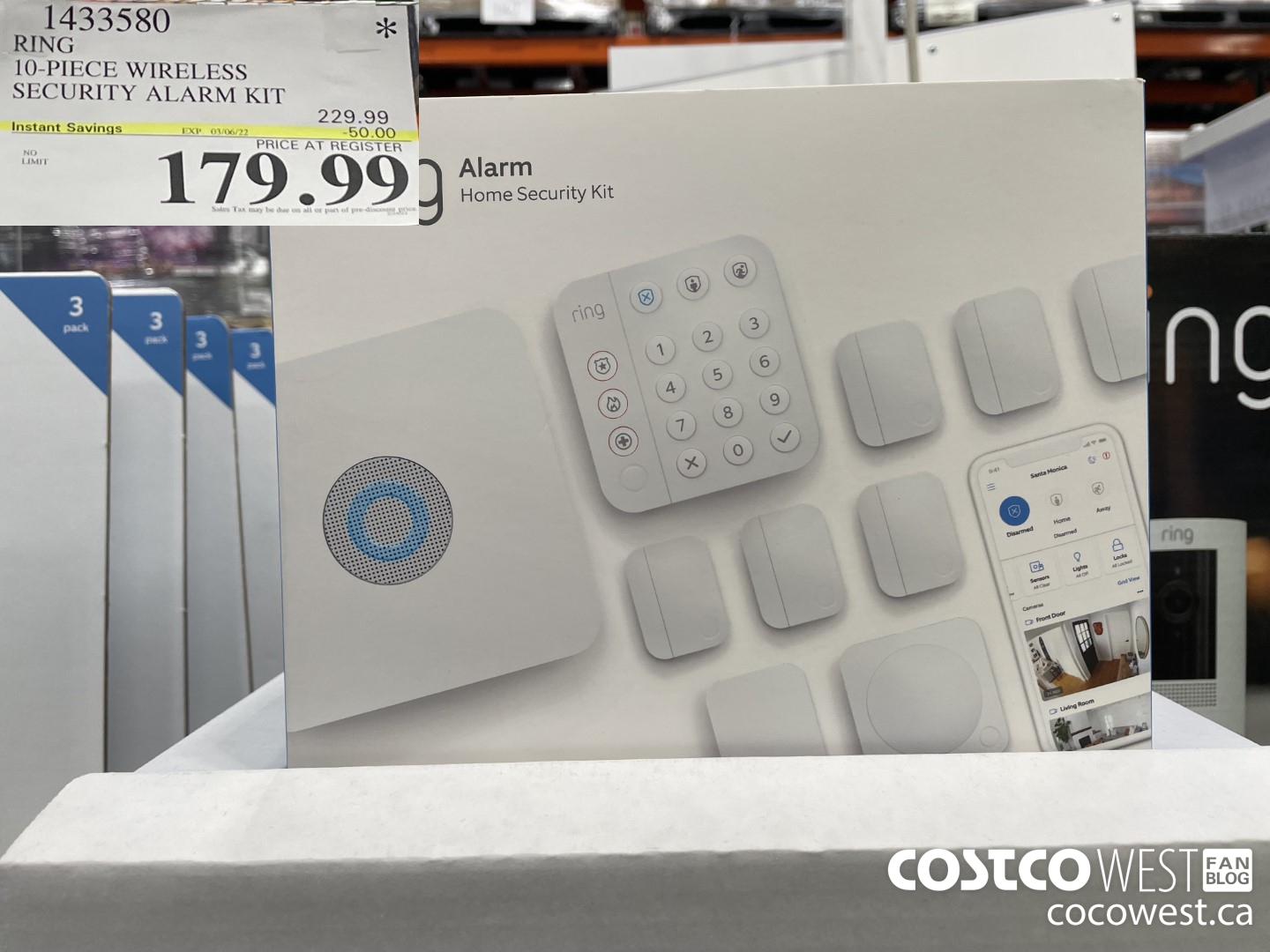 1433580 RING 10-PIECE WIRELESS SECURITY ALARM KIT ($50.00 INSTANT SAVINGS EXPIRES ON 2022-03-06) $179.99