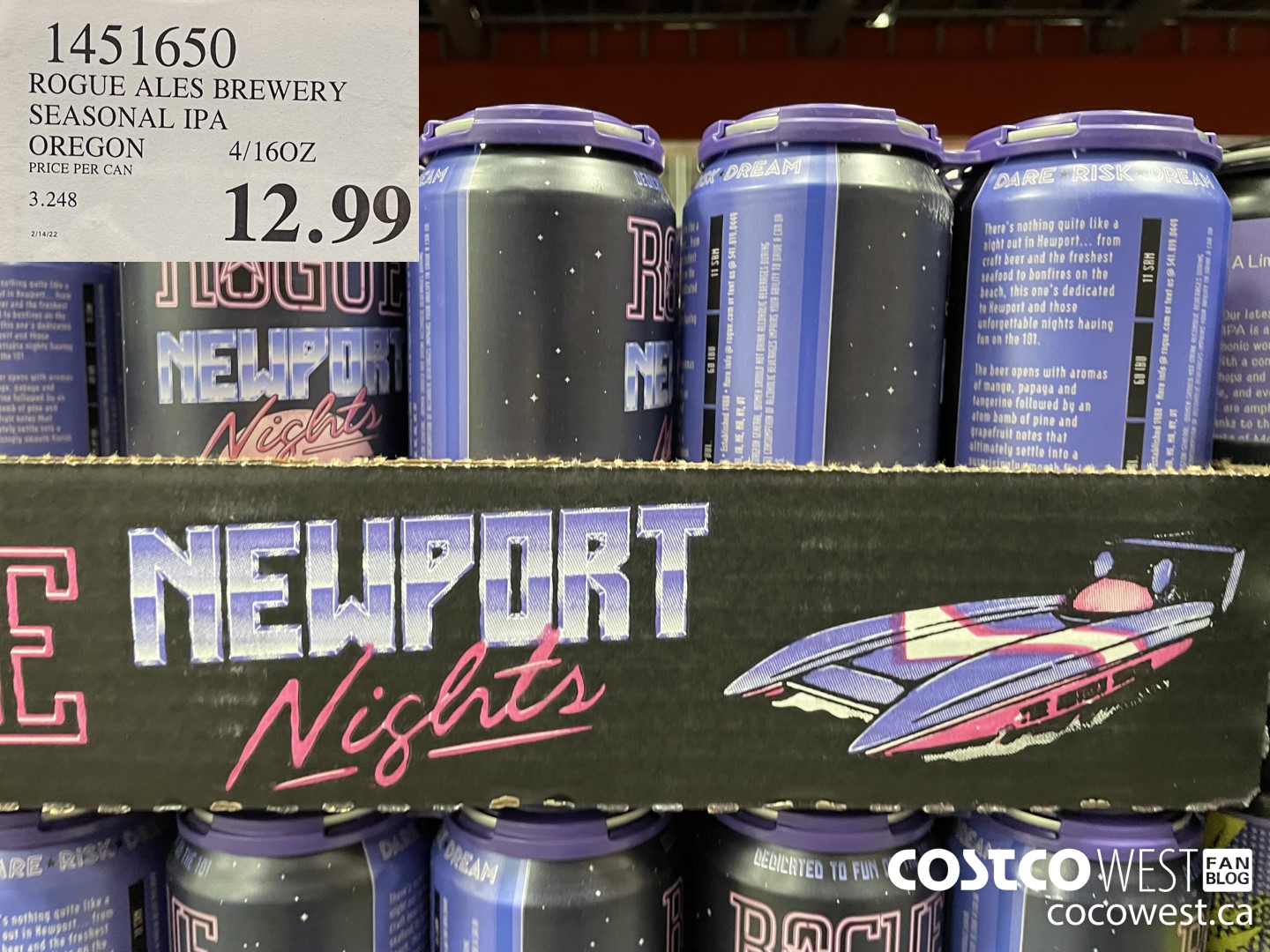 1451650 ROGUE ALES BREWERY SEASONAL IPA OREGON 4/16OZ  $12.99