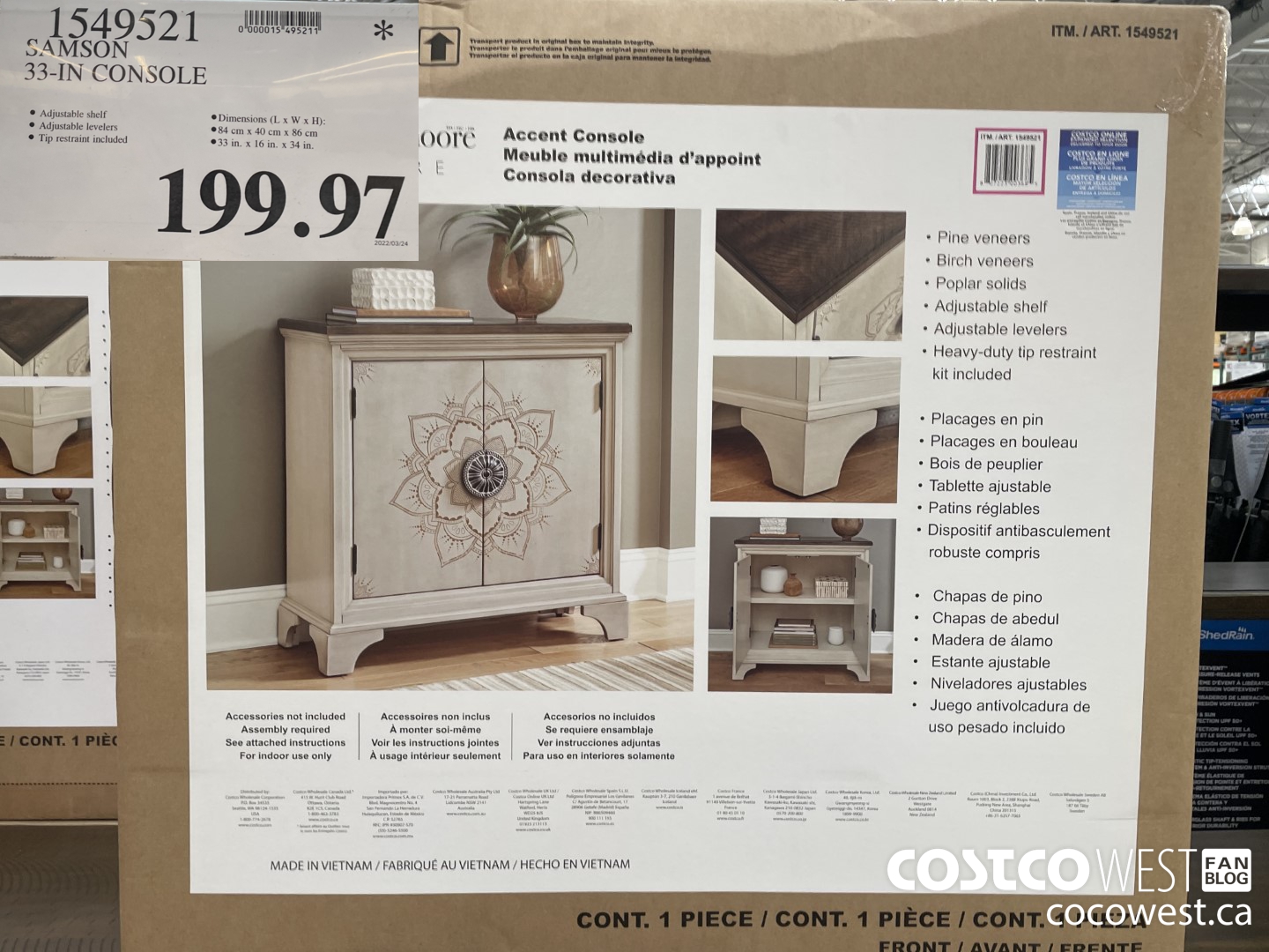 1549521 SAMSON 33-IN CONSOLE $199.97