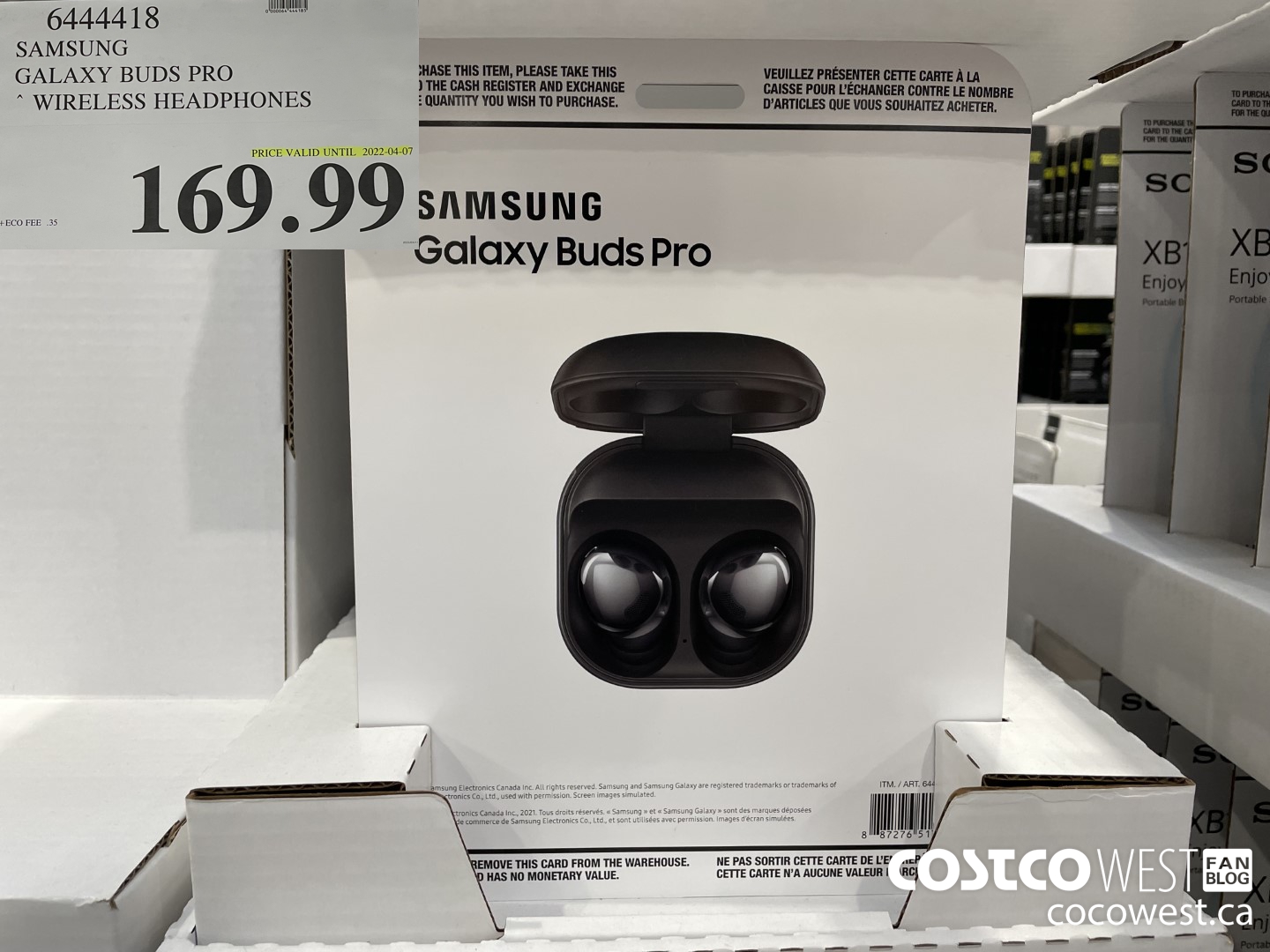6444418 SAMSUNG GALAXY BUDS PRO WIRELESS HEADPHONES (EXPIRES ON 2022-04-07) $169.99