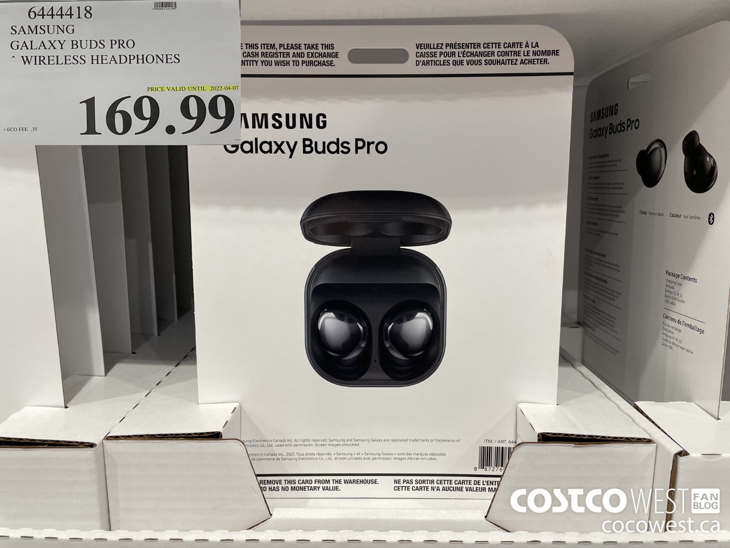 6444418 SAMSUNG GALAXY BUDS PRO WIRELESS HEADPHONES (EXPIRES ON 2022-04-07) $169.99