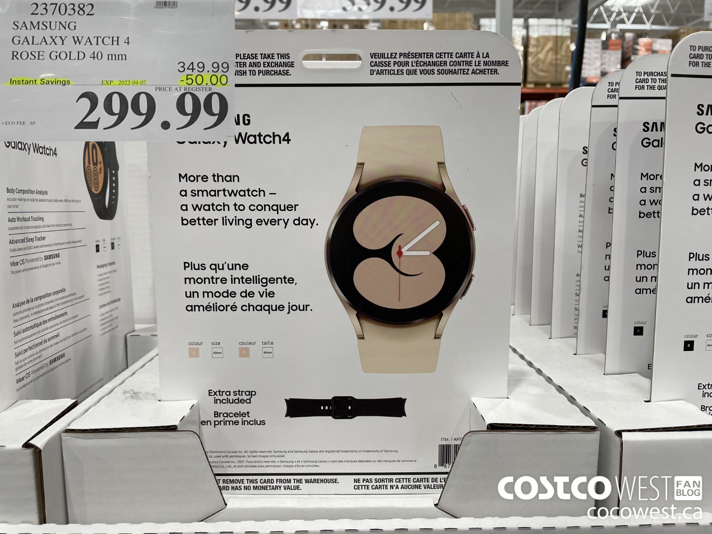 2370382 SAMSUNG GALAXY WATCH 4 ROSE GOLD 40 mm  ($50.00 INSTANT SAVINGS EXPIRES ON 2022-04-07) $299.99