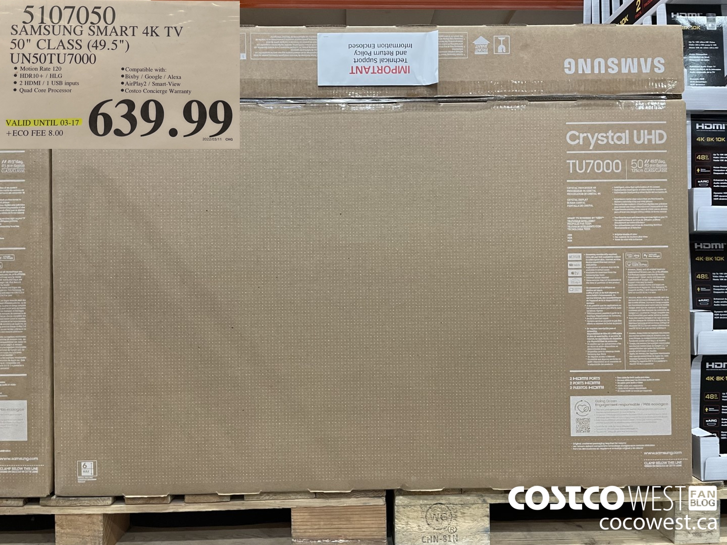 5107050 SAMSUNG SMART 4K TV 50