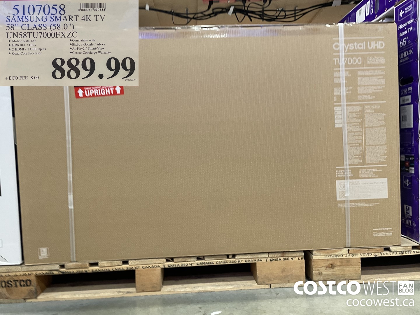 5107058 SAMSUNG SMART 4K TV 58