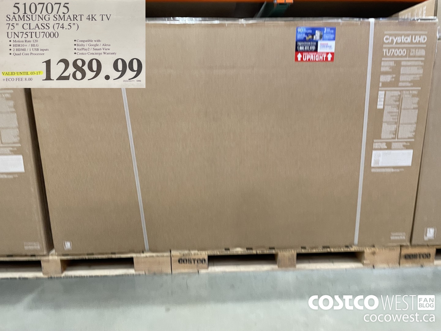 5107075 SAMSUNG SMART 4K TV 75