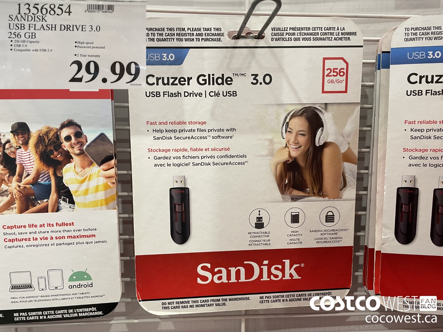 1356854 SANDISK USB FLASH DRIVE 3.0 256 GB $29.99