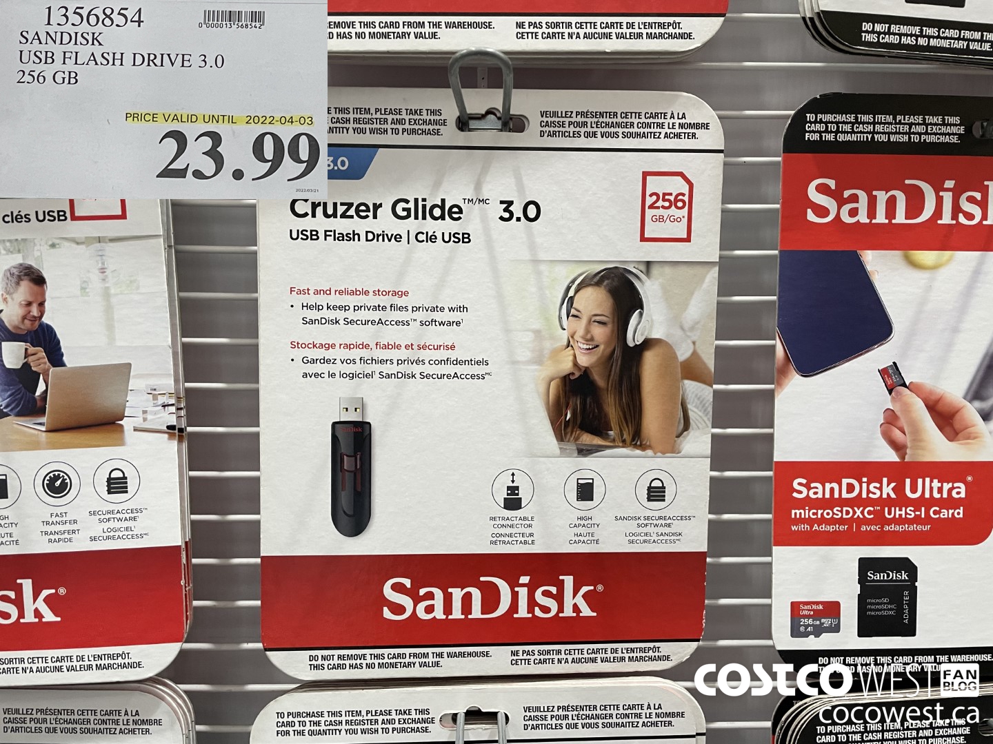 1356854 SANDISK USB FLASH DRIVE 3.0 256 GB ($6.00 INSTANT SAVINGS EXPIRES ON 2022-04-03) $23.99