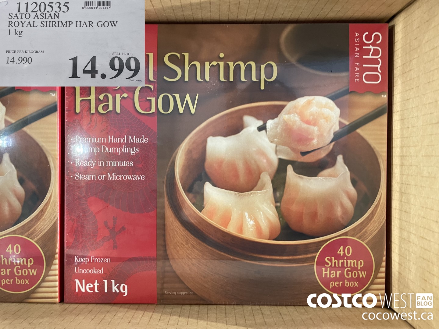 1120535 SATO ASIAN ROYAL SHRIMP HAR-GOW 1KG $14.99