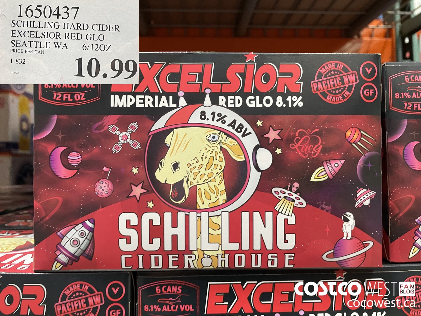 1650437 SCHILLING HARD CIDER EXCELSIOR RED GLO SEATTLE WA 6/ 120Z  $10.99