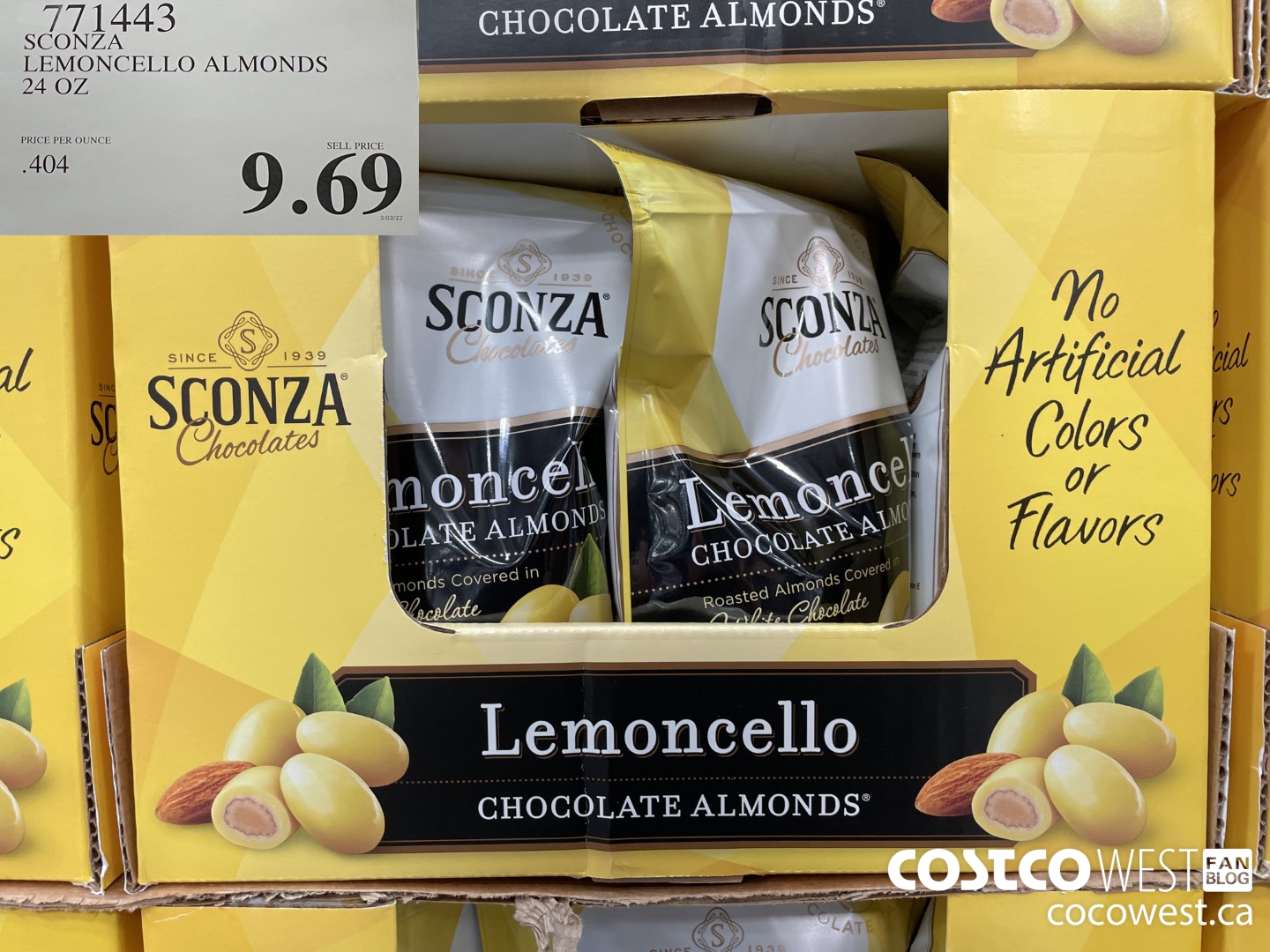 771443 SCONZA LEMONCELLO ALMONDS 24 OZ $9.69