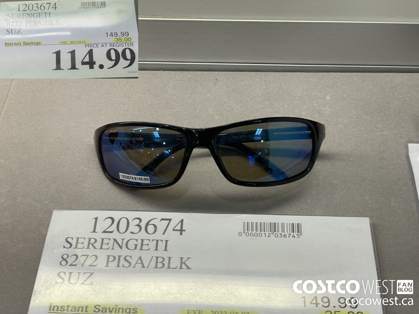 1203674 SERENGETI 8272 PISA/BLK SUZ ($35.00 INSTANT SAVINGS EXPIRES ON 2022-04-03) $114.99