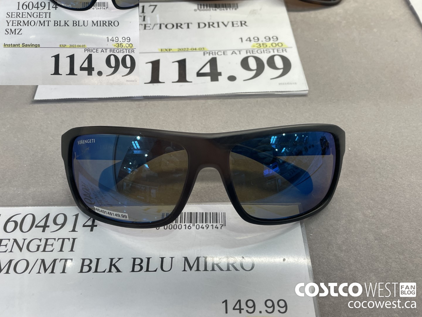 1604914 SERENGETI YERMO/MT BLK BLU MIRRO SMZ ($35.00 INSTANT SAVINGS EXPIRES ON 2022-04-03) $114.99