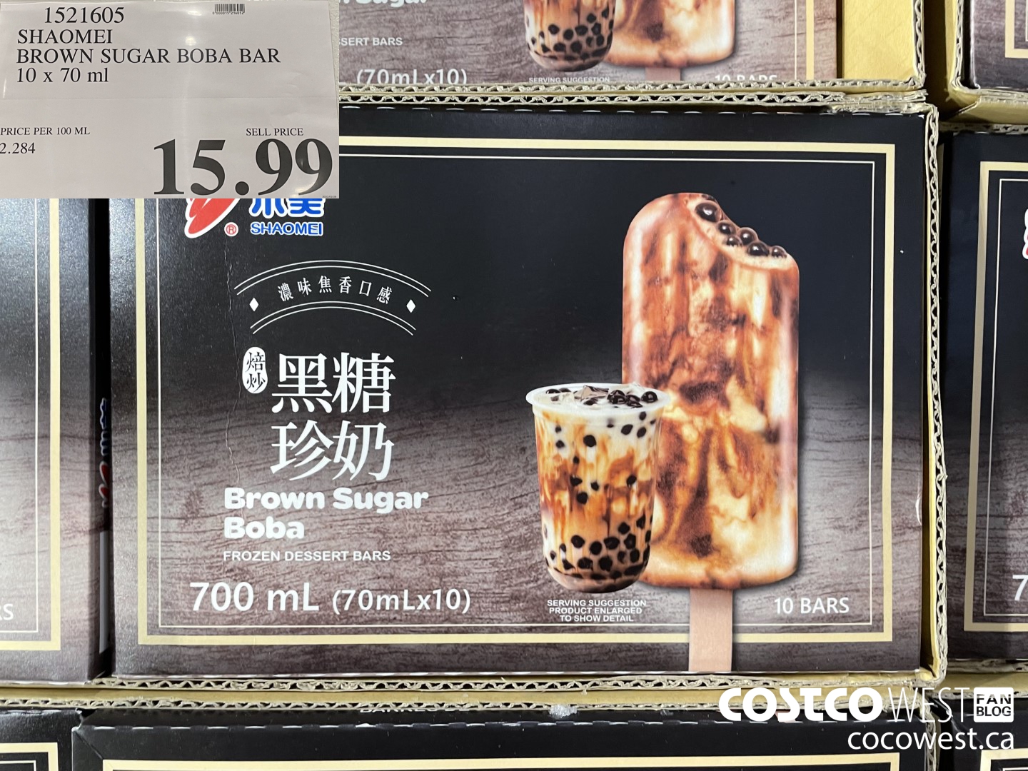 1521605 SHAOMEI BROWN SUGAR BOBA BAR 10 x 70 ml $15.99