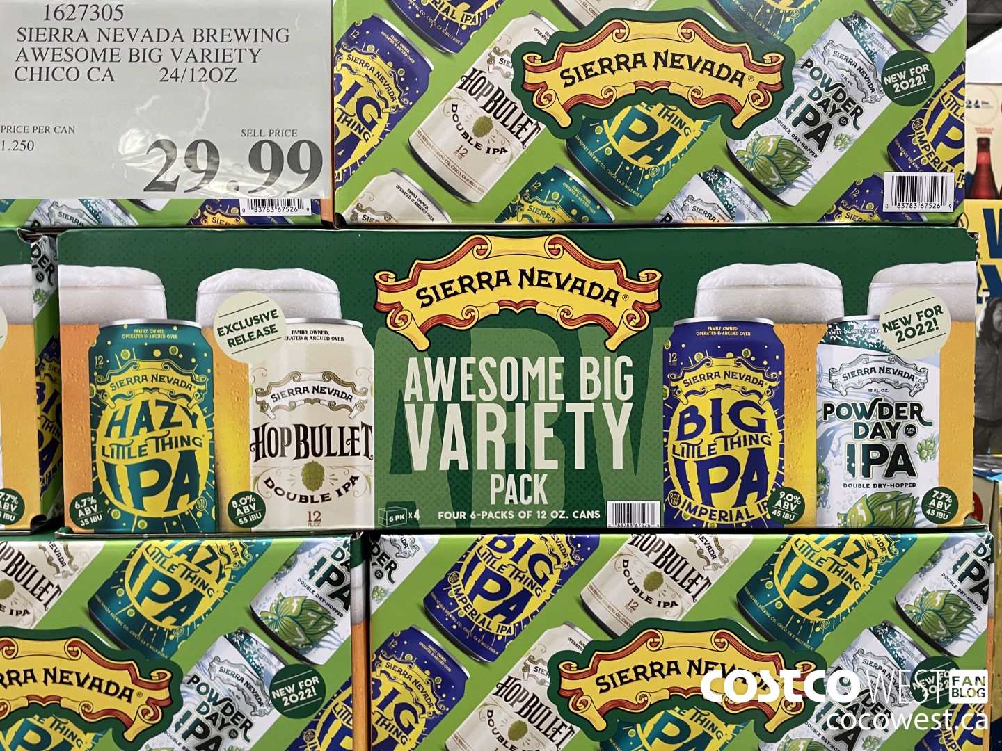 1627305 SIERRA NEVADA BREWING AWESOME BIG VARIETY CHICO CA 24/120Z $29.99