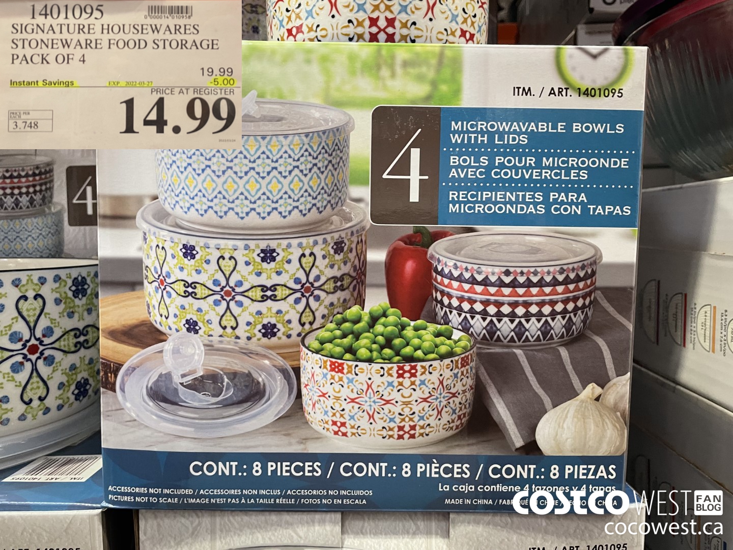1401095 SIGNATURE HOUSEWARES STONEWARE FOOD STORAGE PACK OF 4  ($5.00 INSTANT SAVINGS EXPIRES ON 2022-03-27) $14.99