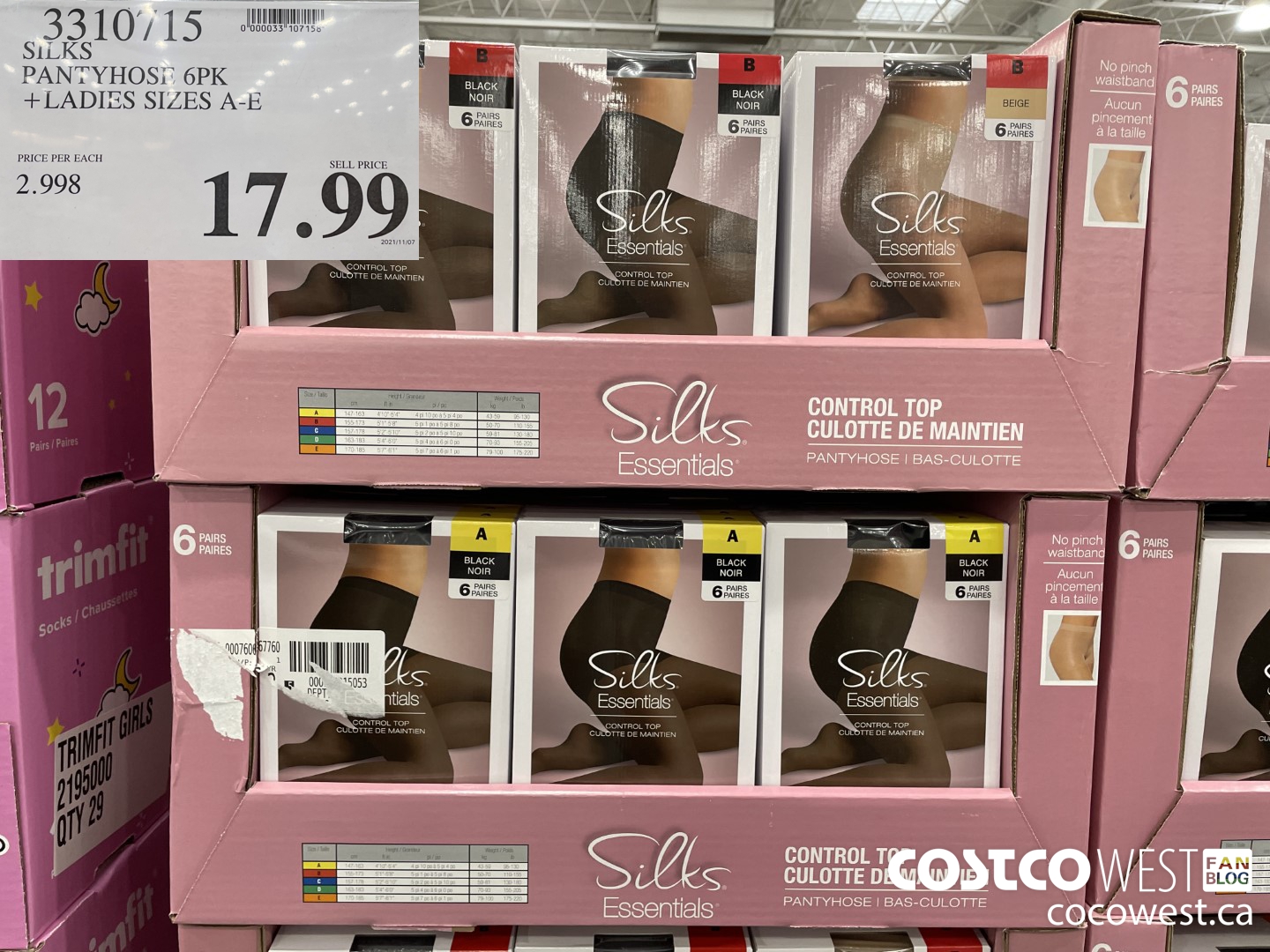 3310715 SILKS PANTYHOSE 6PK LADIES SIZES A-E $17.99