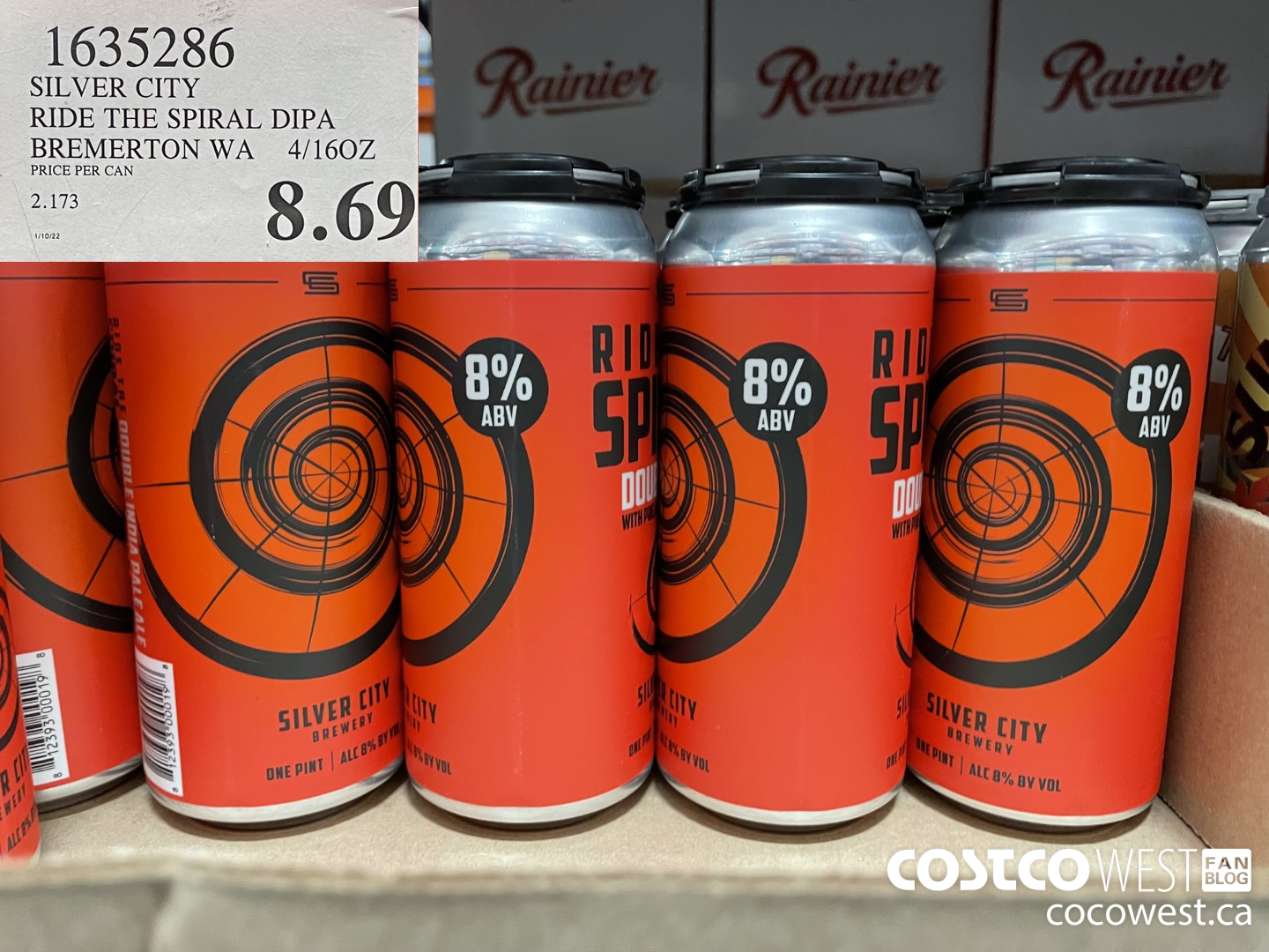 1635286 SILVER CITY RIDE THE SPIRAL DIPA BREMERTON WA 4/160Z $8.69