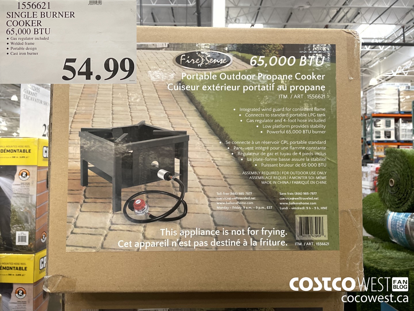 1556621 SINGLE BURNER COOKER 65,000 BTU  $54.99