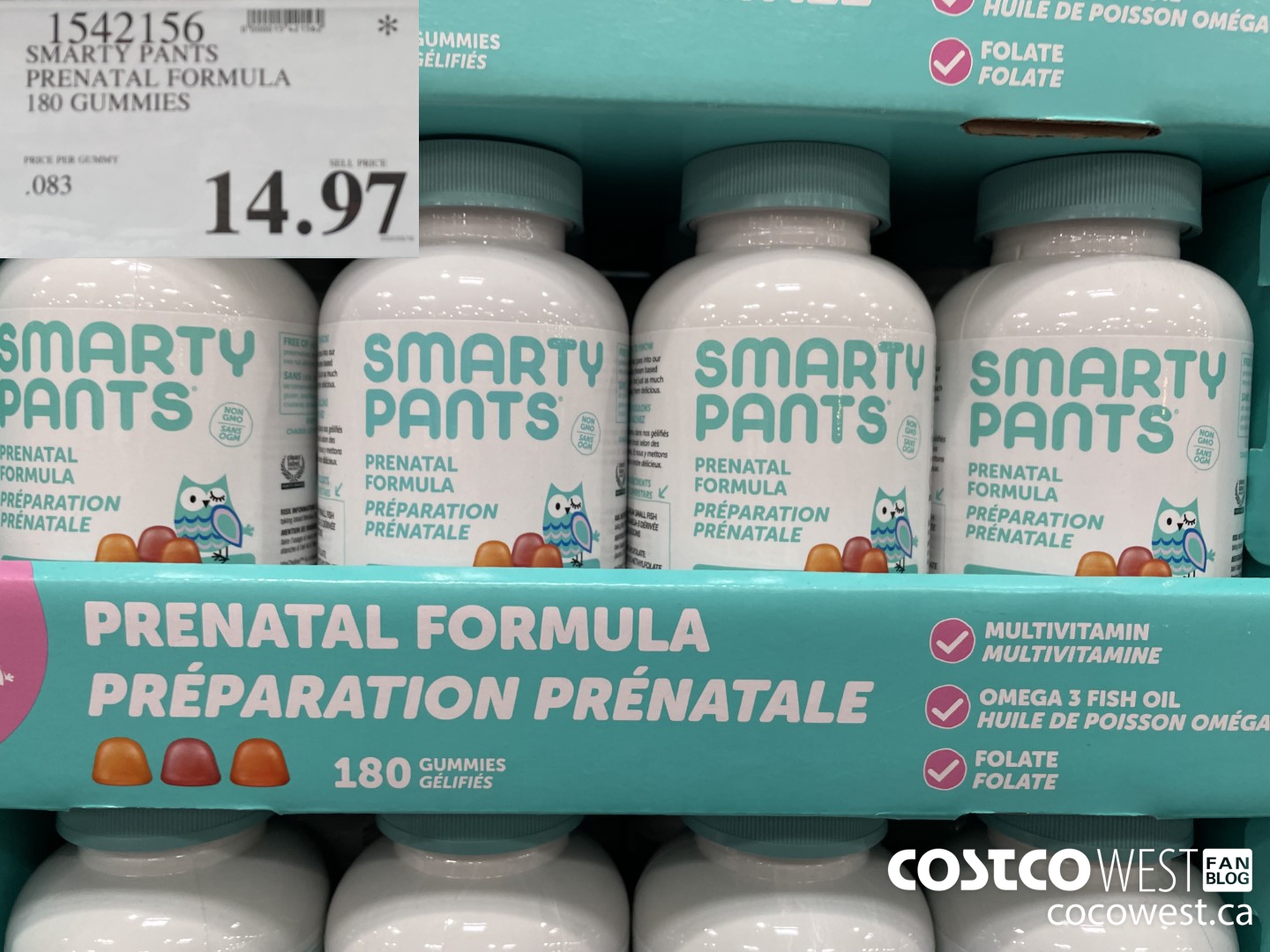 1542156 SMARTY PANTS PRENATAL FORMULA 180 GUMMIES $14.97