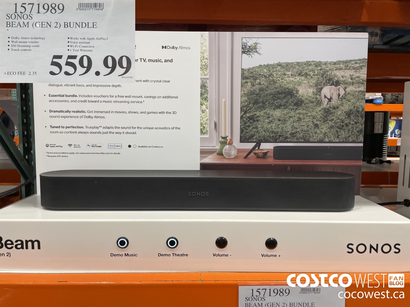 1571989 SONOS BEAM (GEN 2) BUNDLE $559.99