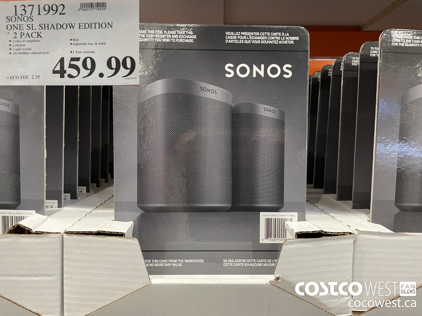 1371992 SONOS ONE SL SHADOW EDITION 2 PACK $459.99
