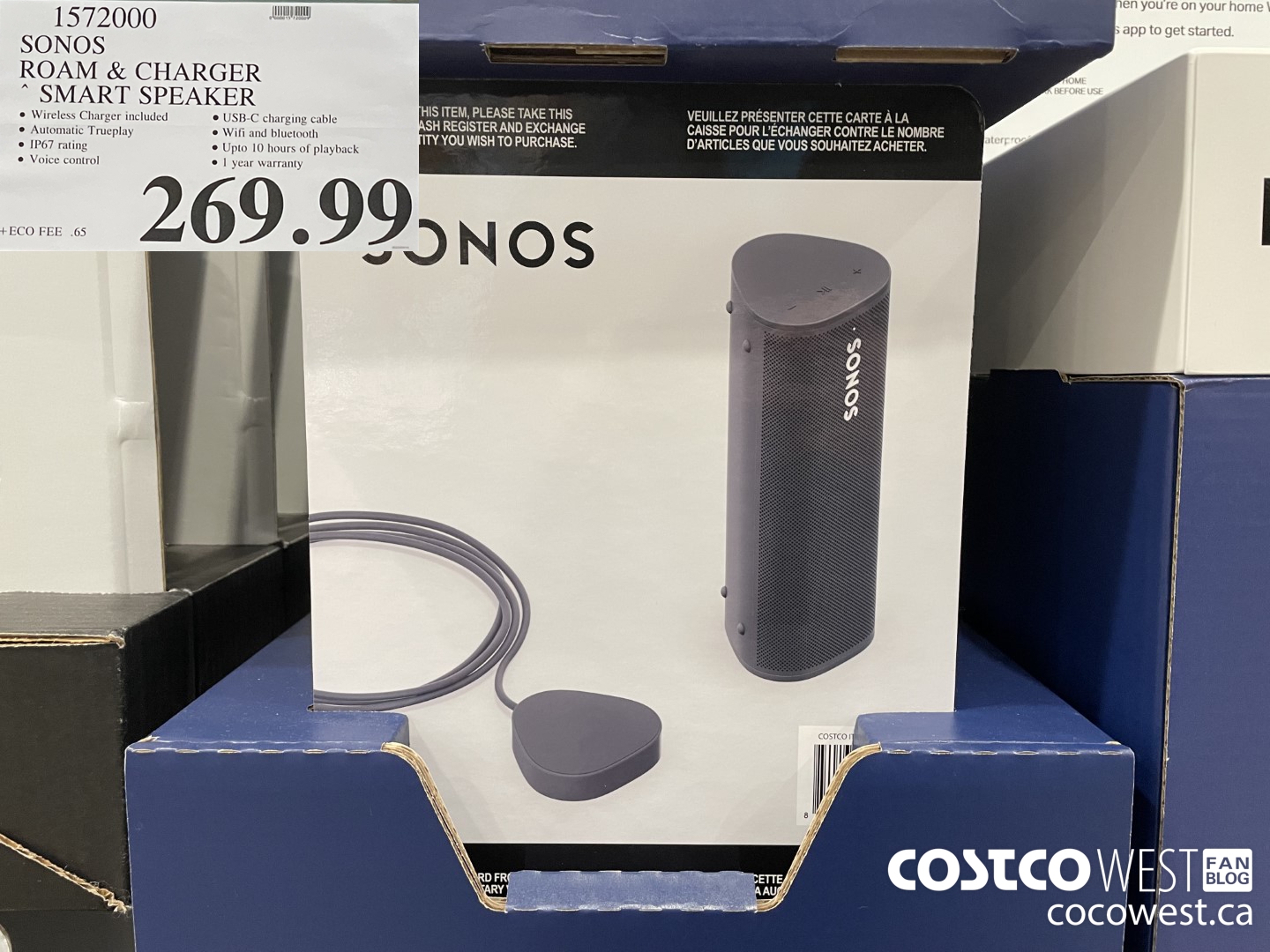 1572000 SONOS ROAM & CHARGER SMART SPEAKER $269.99