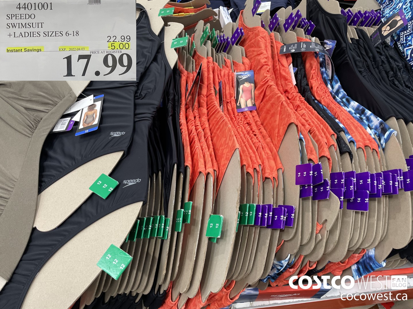 4401001 SPEEDO SWIMSUIT LADIES SIZES 6-18 ($5.00 INSTANT SAVINGS EXPIRES ON 2022-04-03) $17.99