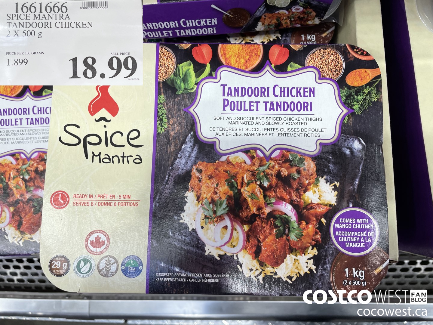 1661666 SPICE MANTRA TANDOORI CHICKEN 2 X 500 g $18.99