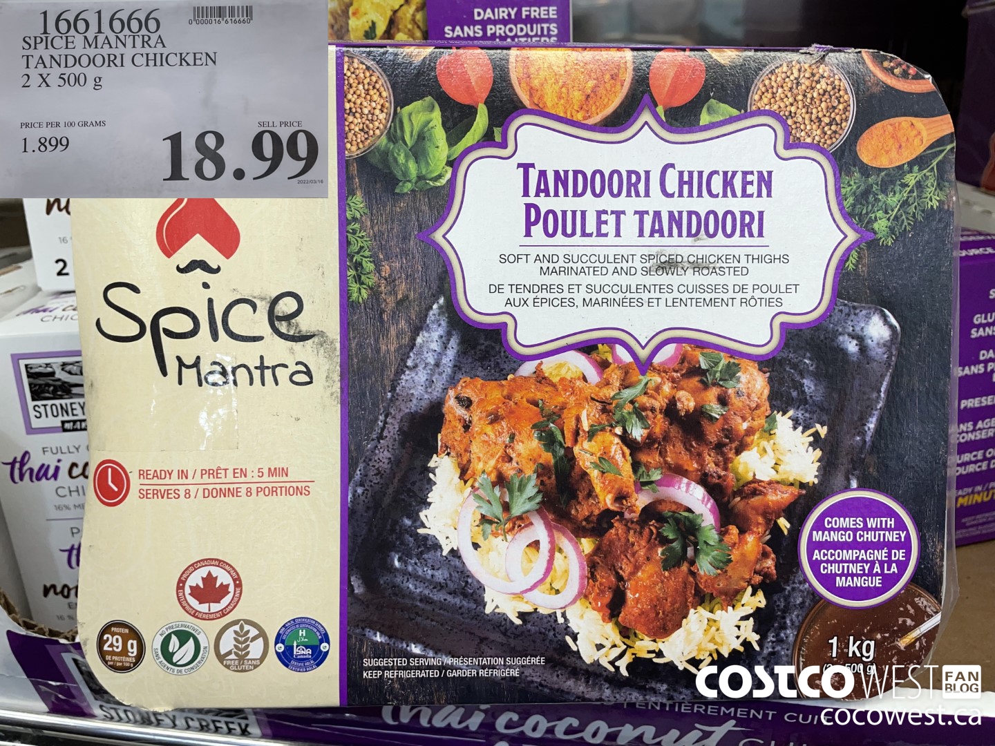 1661666 SPICE MANTRA TANDOORI CHICKEN 2 X 500 g $18.99