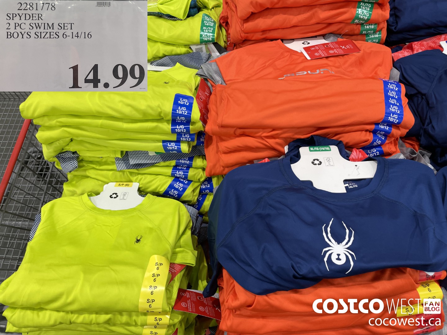 2281778 SPYDER 2 PC SWIM SET BOYS SIZES 6-14/16 $14.99