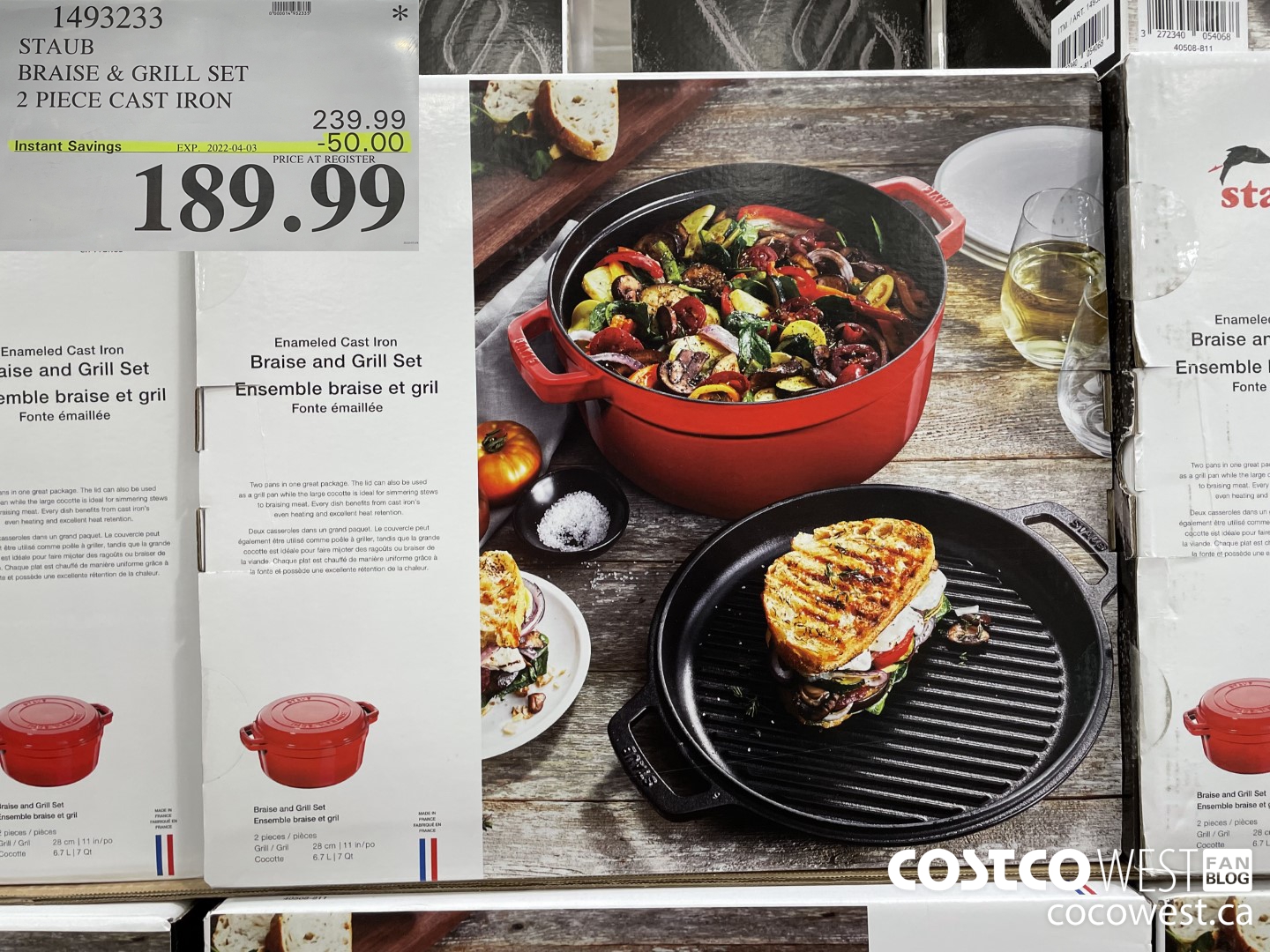 1493233 STAUB BRAISE & GRILL SET 2 PIECE CAST IRON ($50.00 INSTANT SAVINGS EXPIRES ON 2022-04-03) $189.99