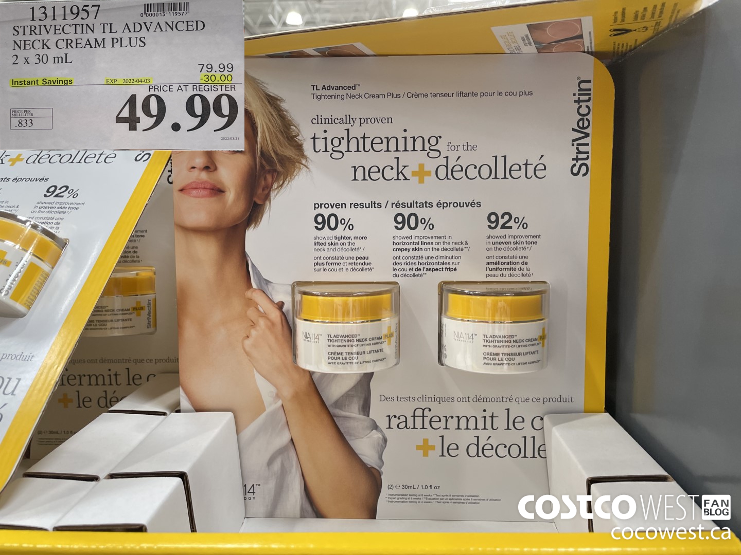 1311957 STRIVECTIN TL ADVANCED NECK CREAM PLUS 2 x 30 mL ($30.00 INSTANT SAVINGS EXPIRES ON 2022-04-03) $49.99