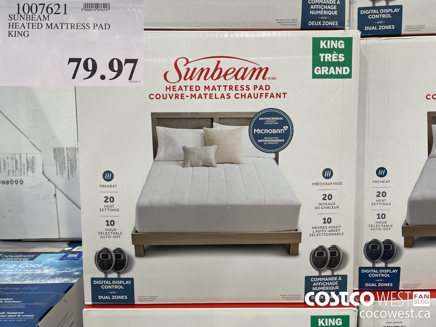 1007621 SUNBEAM HEATED MATTRESS PAD KING  $79.97