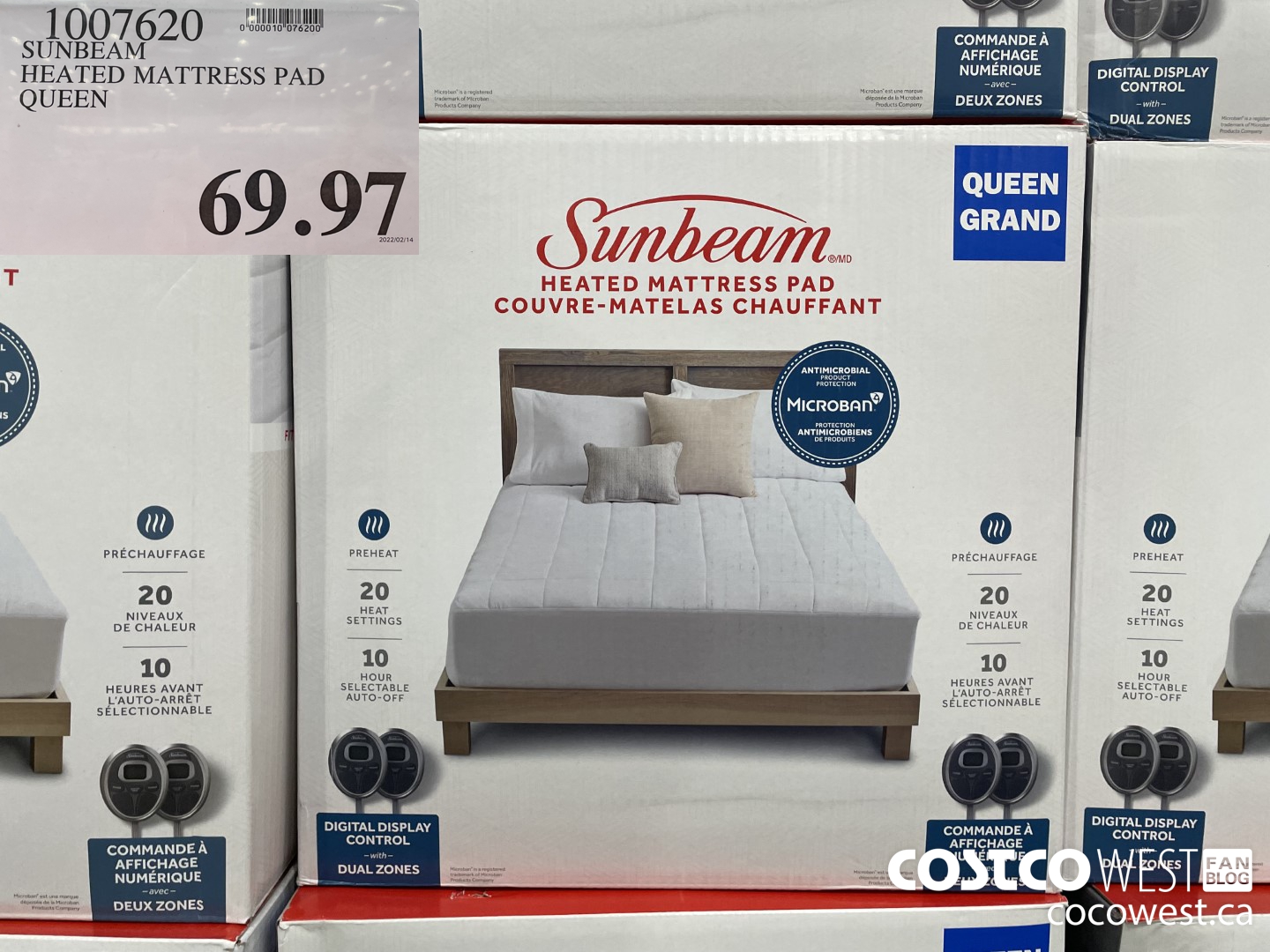 1007620 SUNBEAM HEATED MATTRESS PAD QUEEN  $69.97