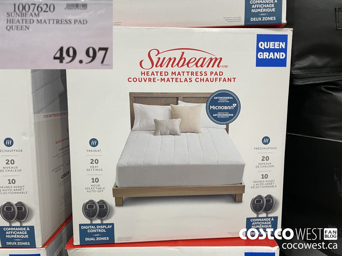 1007620 SUNBEAM HEATED MATTRESS PAD QUEEN $49.97