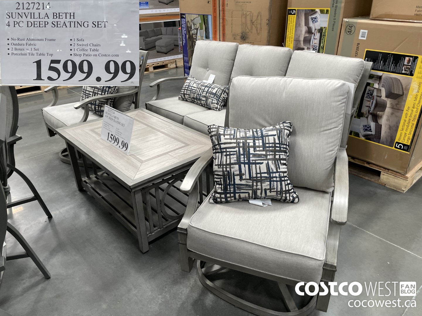 2127214 SUNVILLA BETH 4 PC DEEP SEATING SET  $1599.99