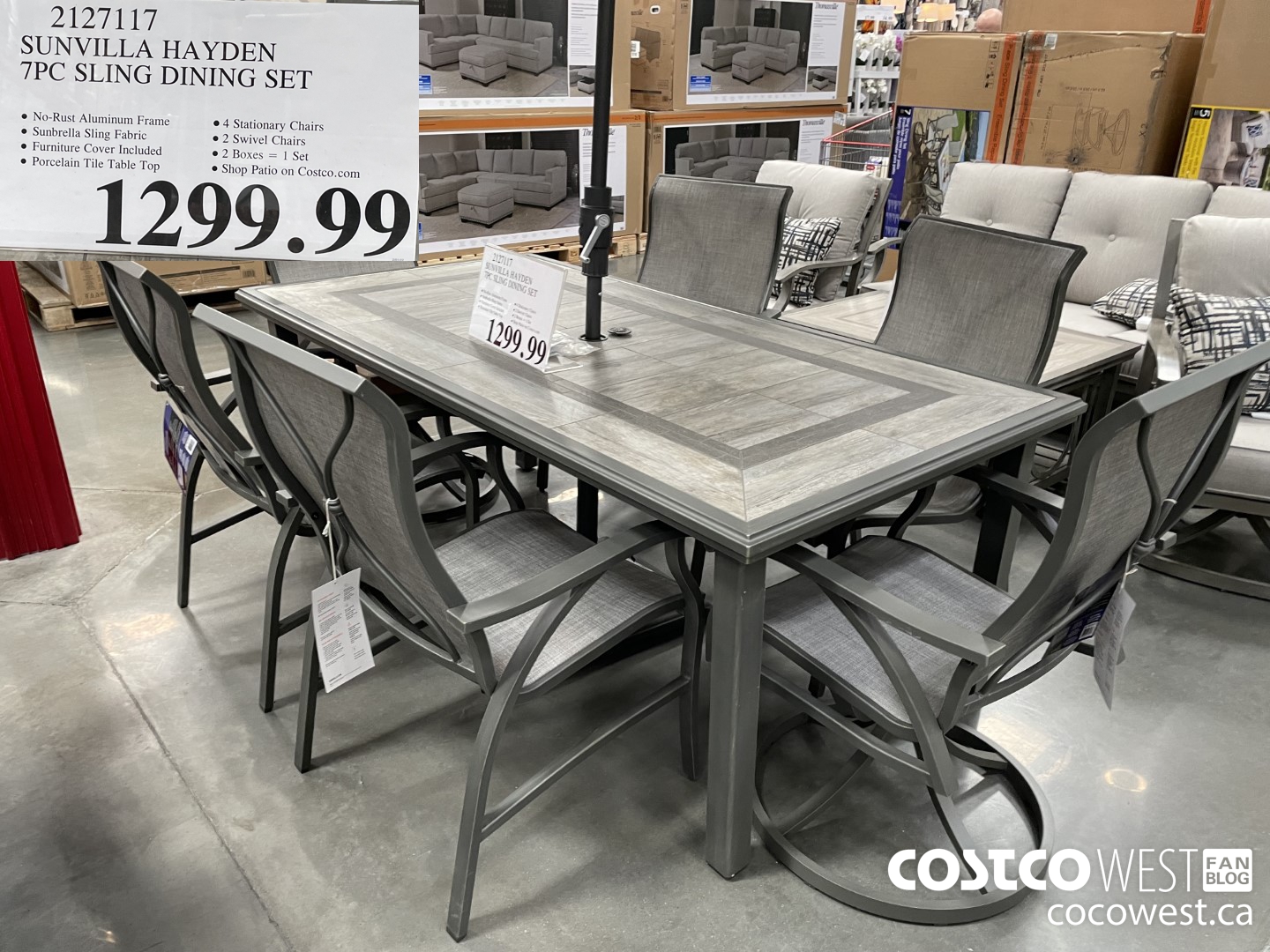 2127117 SUNVILLA HAYDEN 7PC SLING DINING SET  $1299.99