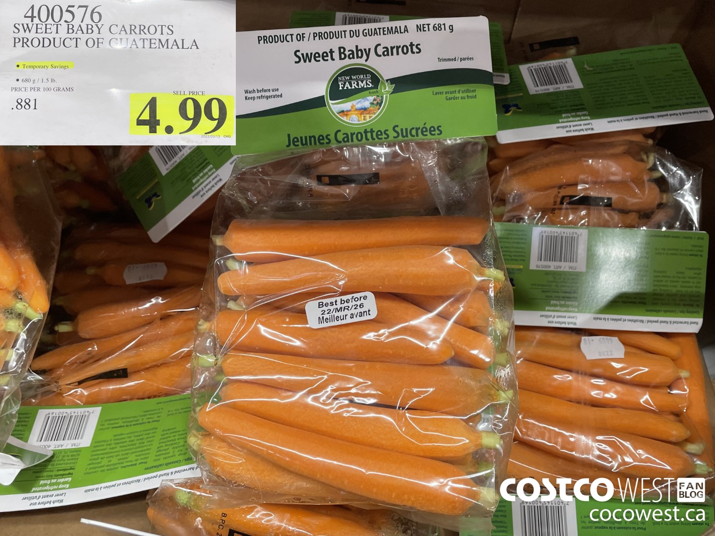 400576 SWEET BABY CARROTS PRODUCT OF GUATEMALA $4.99