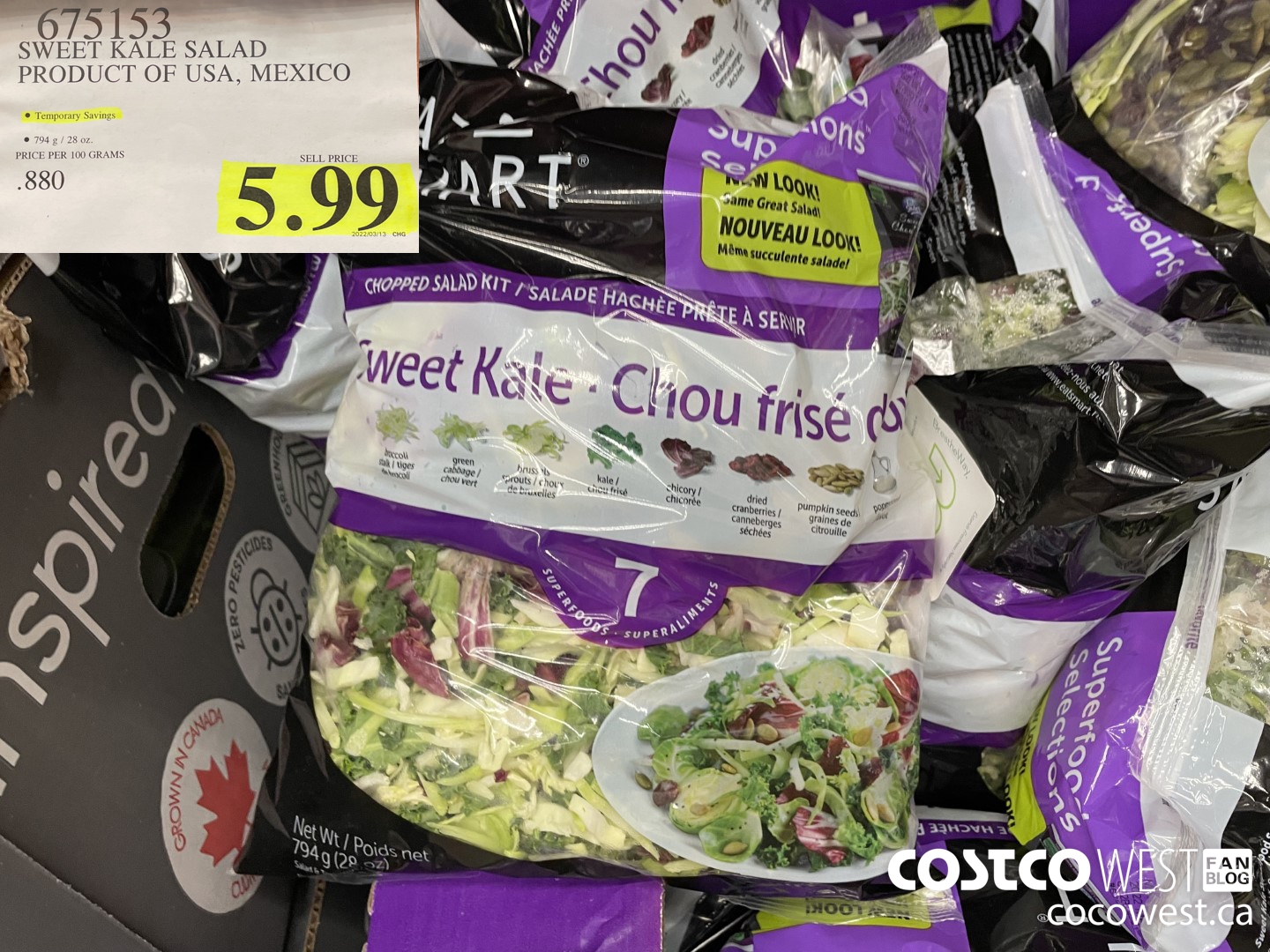 675153 SWEET KALE SALAD PRODUCT OF USA, MEXICO $5.99