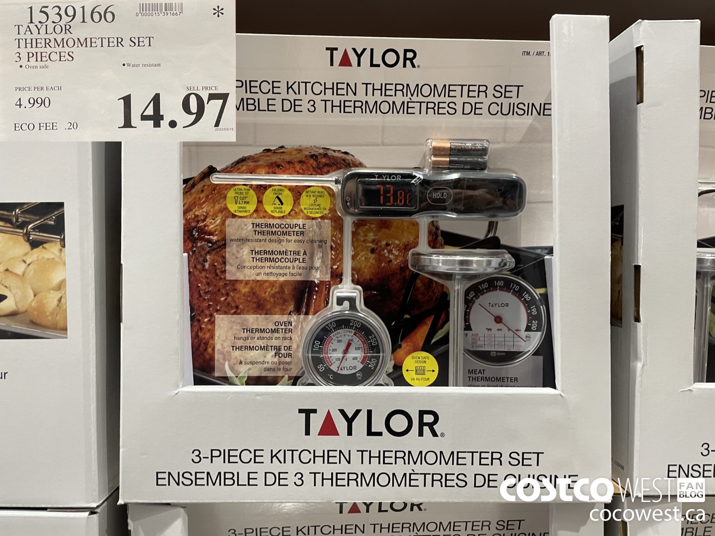 1539166 TAYLOR THERMOMETER SET 3 PIECES $14.97