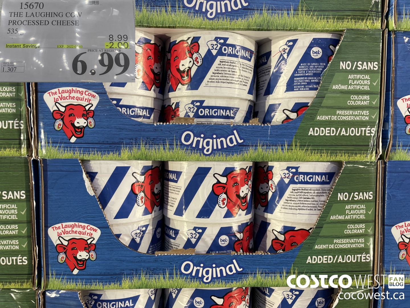 15670 THE LAUGHING COW PROCESSED CHEESE 535 g ($2.00 INSTANT SAVINGS EXPIRES ON 2022-04-03) $6.99