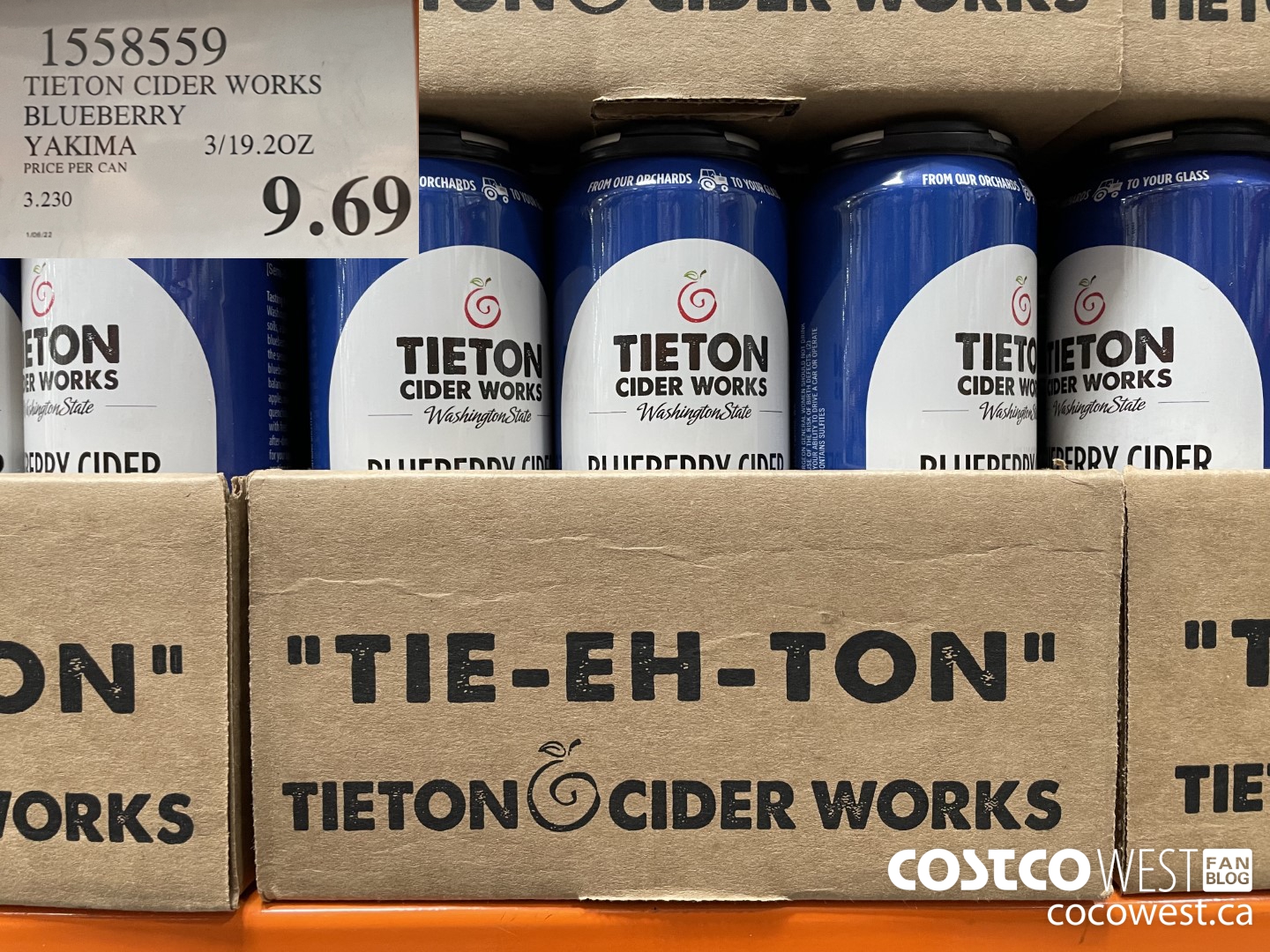 1558559 TIETON CIDER WORKS BLUEBERRY YAKIMA 3/19.20Z $9.69