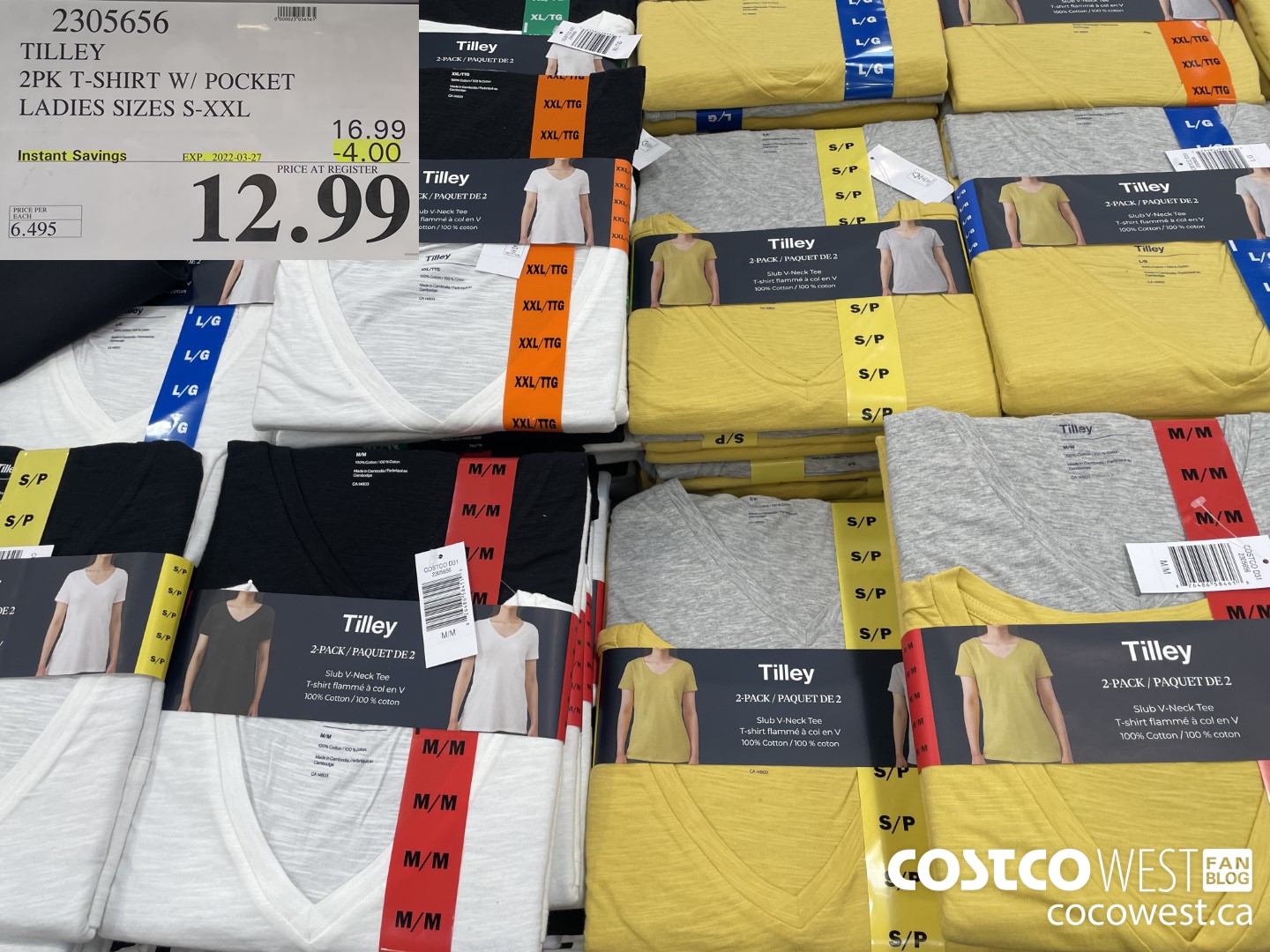 2305656 TILLEY 2PK T-SHIRT W/ POCKET LADIES SIZES S-XXL  ($4.00 INSTANT SAVINGS EXPIRES ON 2022-03-27) $12.99