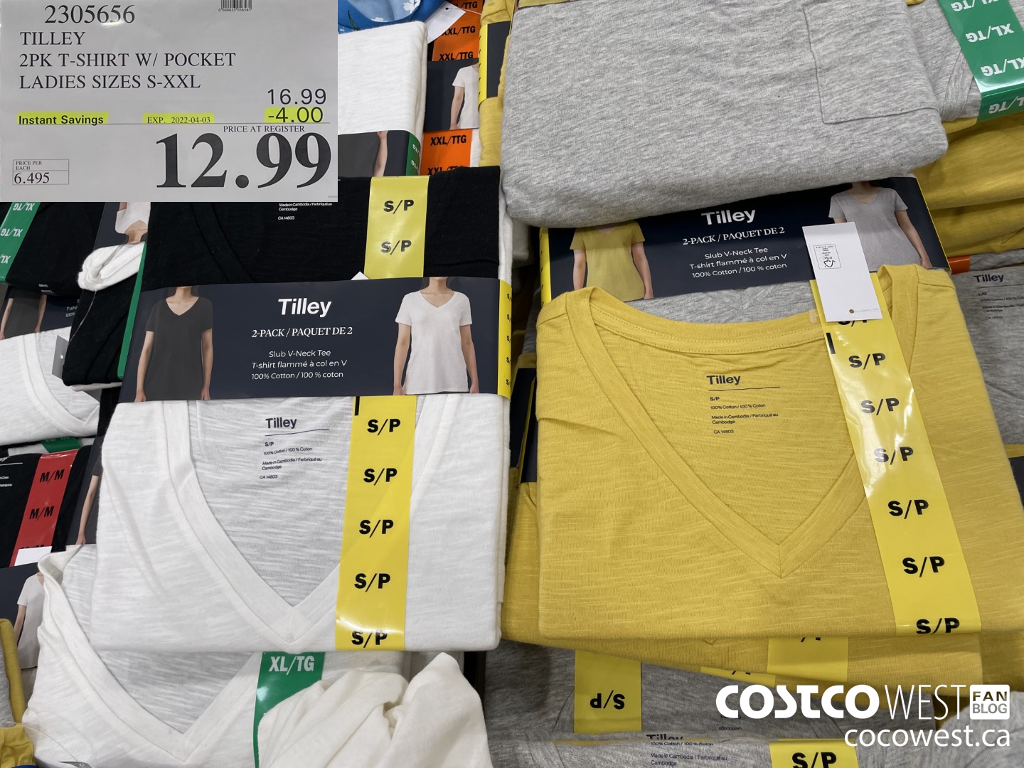 2305656 TILLEY 2PK T-SHIRT W/ POCKET LADIES SIZES S-XXL  ($4.00 INSTANT SAVINGS EXPIRES ON 2022-04-03) $12.99