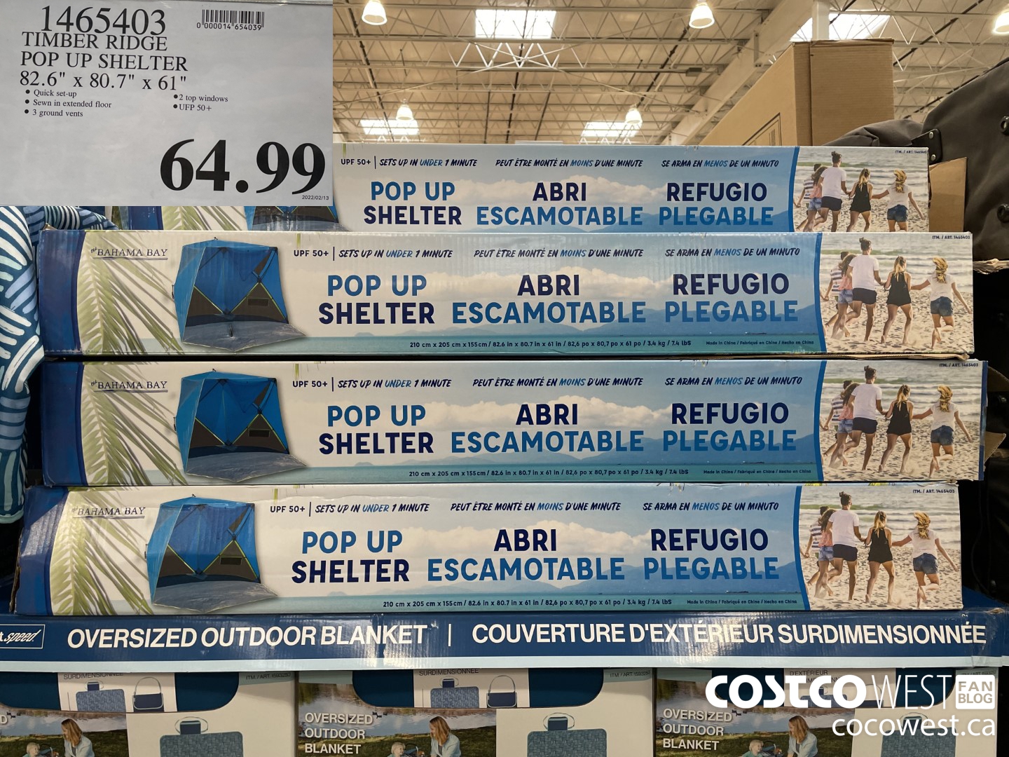 1465403 TIMBER RIDGE POP UP SHELTER $64.99