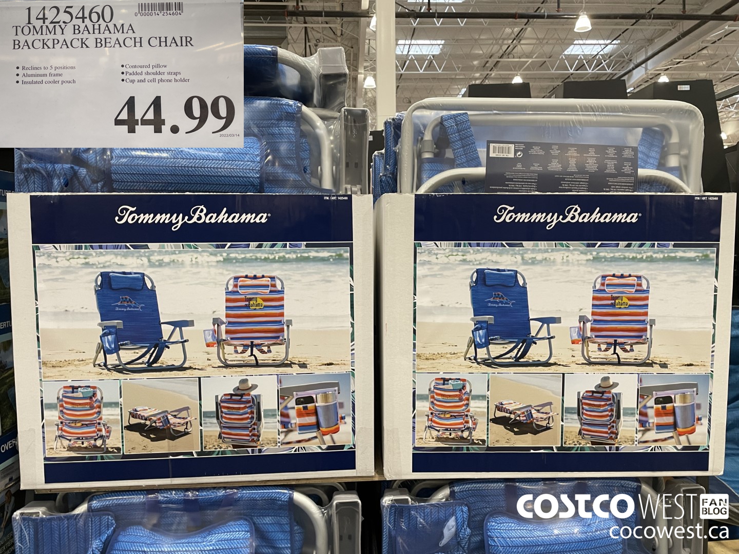 1425460 TOMMY BAHAMA BACKPACK BEACH CHAIR $44.99