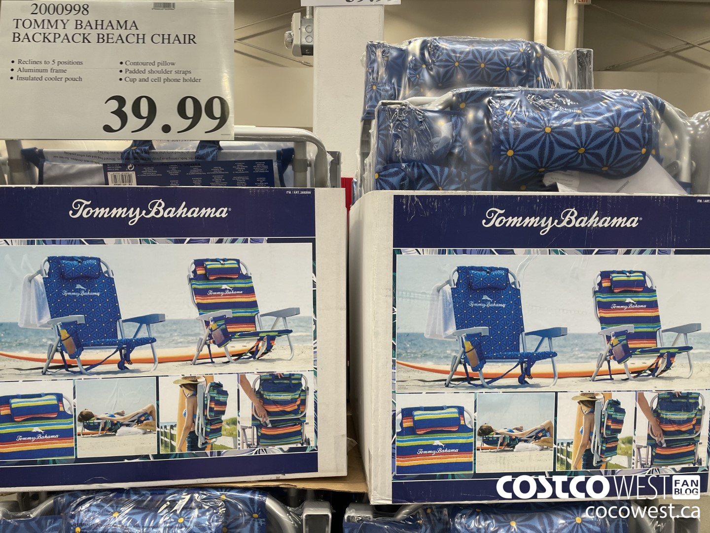 2000998 TOMMY BAHAMA BACKPACK BEACH CHAIR $39.99